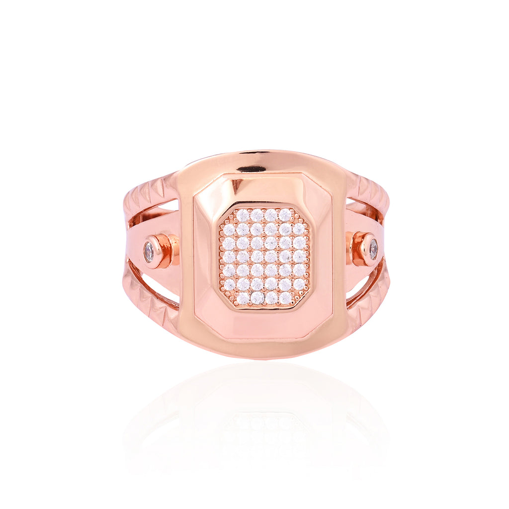 Silver Majestic Rose Gold Ring