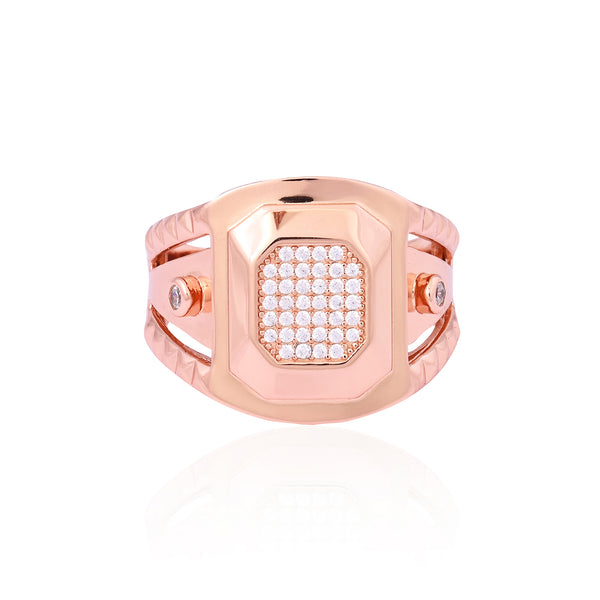 Silver Majestic Rose Gold Ring