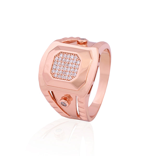 Silver Majestic Rose Gold Ring