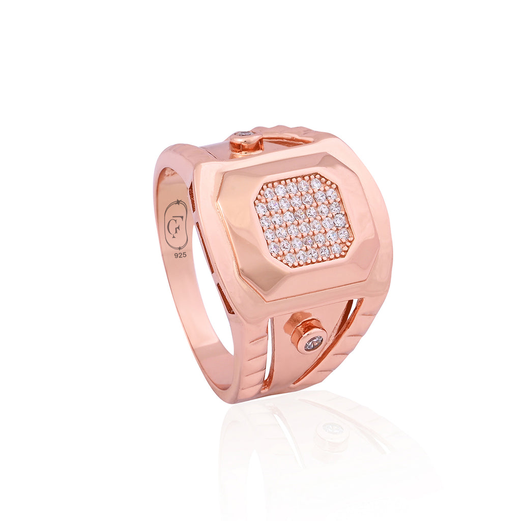 Silver Majestic Rose Gold Ring