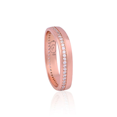 Elegant Rose Gold-Tone Band with Sparkling Zircon Accents - Flâneur Global® | FG | 925 Fine Silver Jewelry & Accessories 