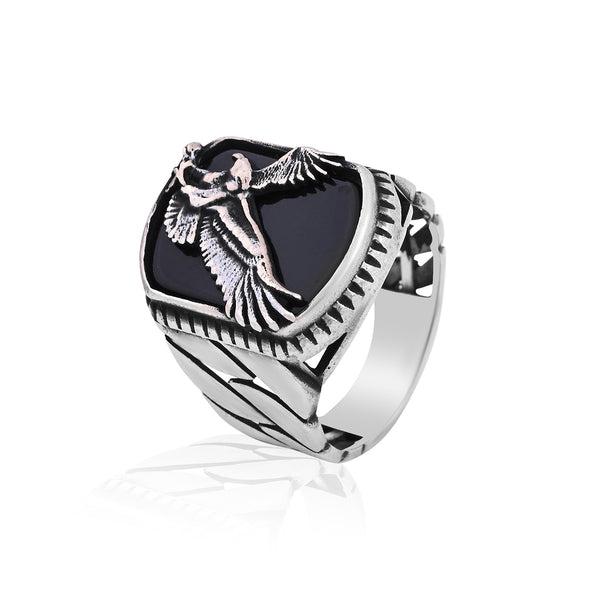 Silver Antique Eagle Ring
