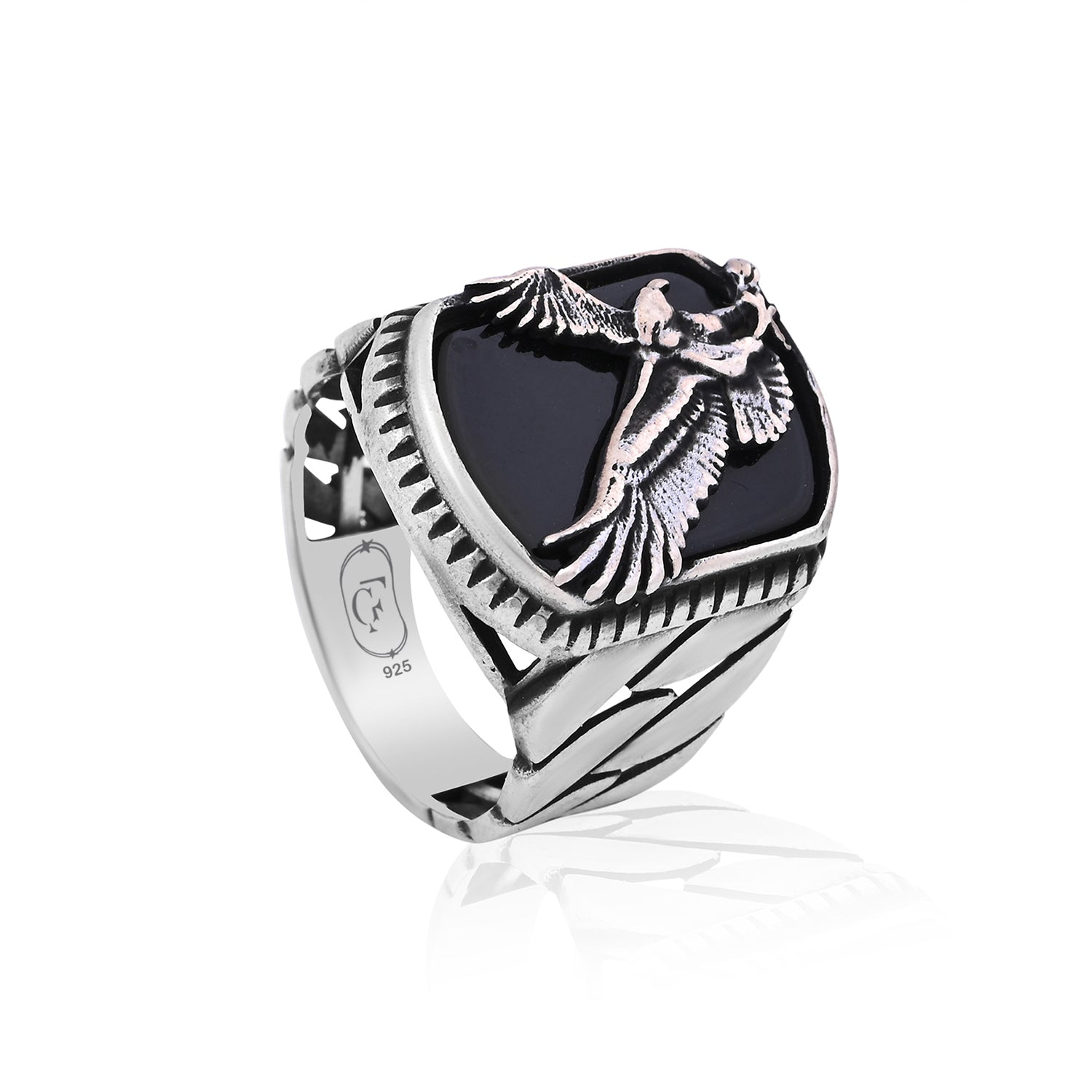 Silver Antique Eagle Ring