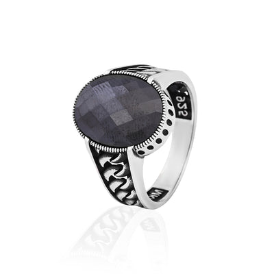 Silver Antique Black Stone Ring - Flâneur Global® | FG | 925 Fine Silver Jewelry & Accessories 