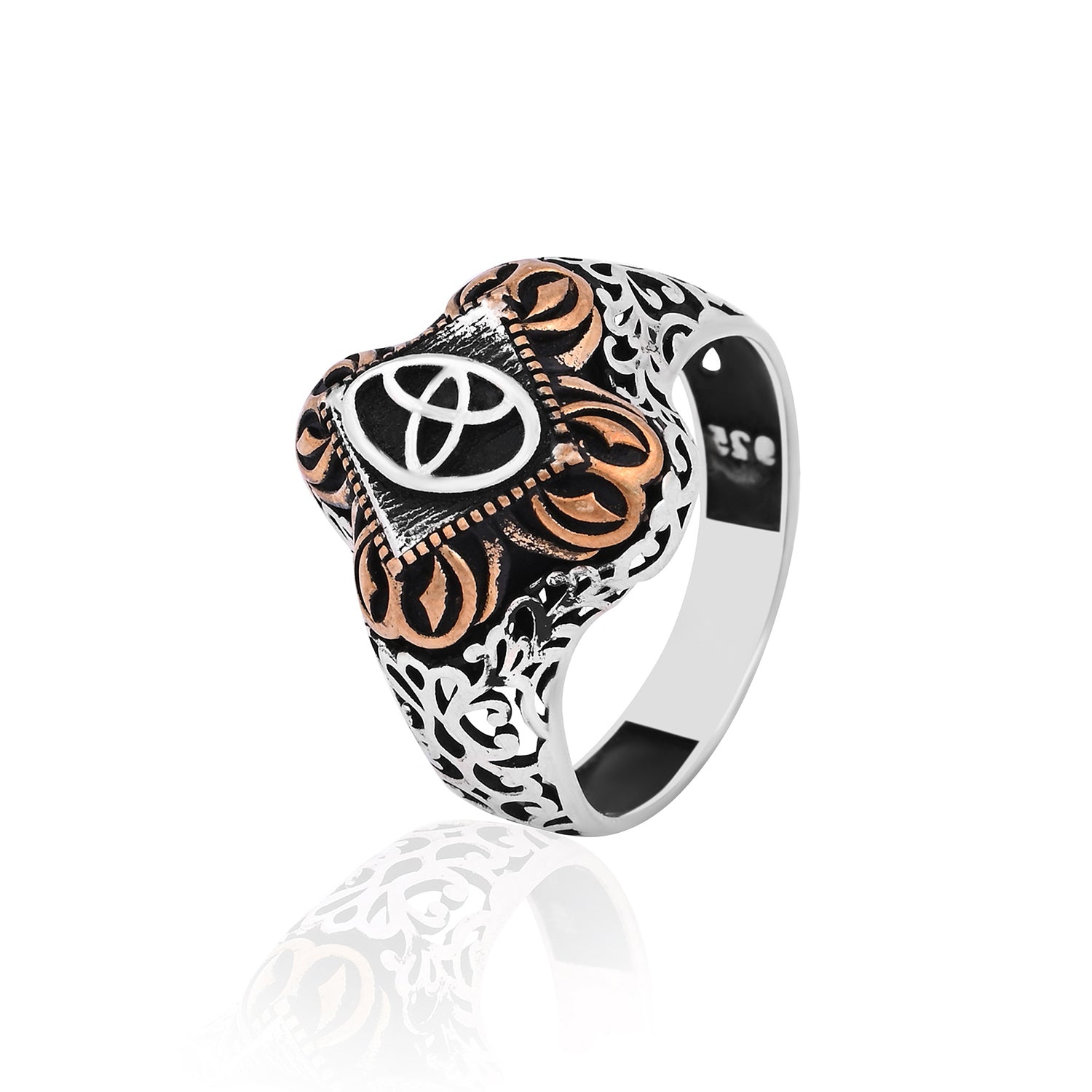 Toyota-Inspired Silver & Gold-Tone Statement Ring