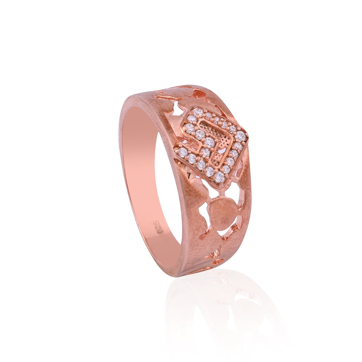 Rose Gold-Tone Cubic Zirconia Statement Ring