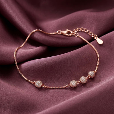 Rosé Stardust Cluster Charm Anklet