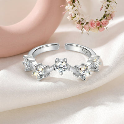 Scintillating Tiara Zirconia Toe Rings
