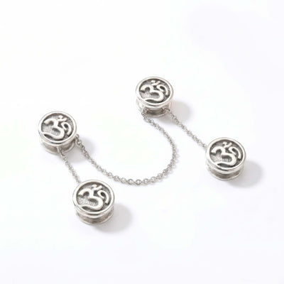 Sacred Om Sterling Silver Men's Kurta Button Set
