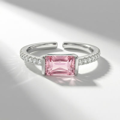 Rose Quartz Elegance Pavé Toe Rings