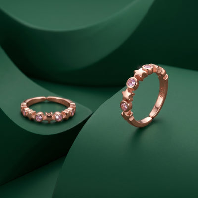 Rose Gold Starburst Eternity Toe Rings