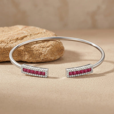 92.5 Fine Silver Minimalist Geometric Open Cuff  bracelet