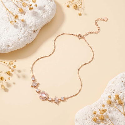 Rosé Royale Medallion Charm Anklet