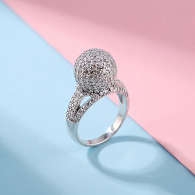 Pave Cluster Silver Ring for her