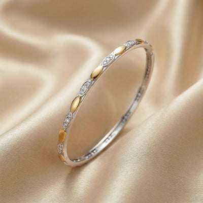 Flaneur 925 Silver Rippled Edge Textured Stacking Bangles (Set of 2)