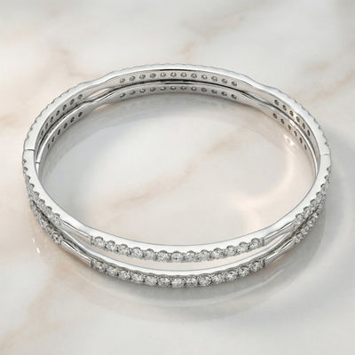 Celestial Infinity Pavé Silver Bangle