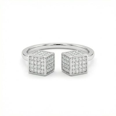 Geometric Cube Pavé Toe Rings