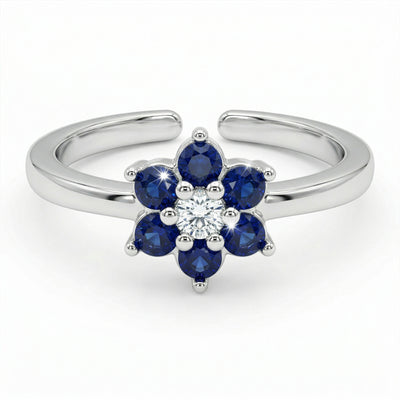 Midnight Bloom Sapphire Zirconia Toe Rings