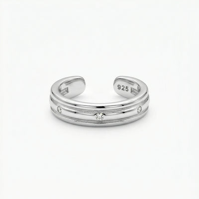 Cosmic Path Inset Zirconia Toe Rings