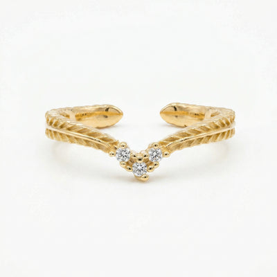 Gilded Chevron Solitaire Toe Rings