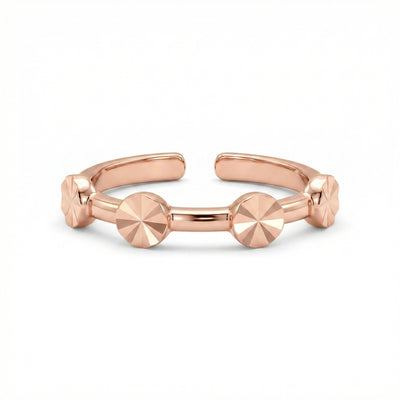Rose Gold Prism Studded Eternity Toe Rings