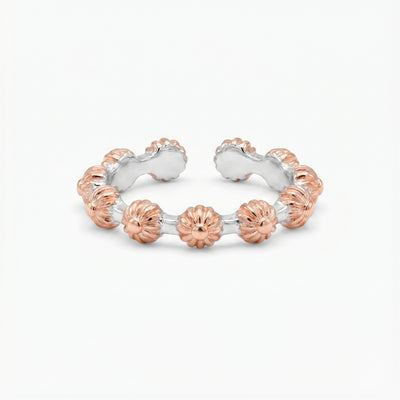 Dual-Tone Gilded Bloom Toe Rings