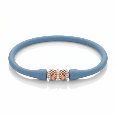 Rose Gold Filigree Charm Silicone Bracelet