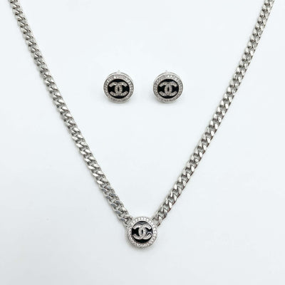 Curb Chain Interlocking CC Necklace Set