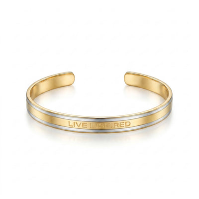 "Live Inspired" Engraved Dual-Tone Cuff