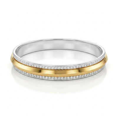 Gilded Pavé-Border Dual-Tone Kada