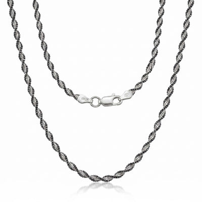 Oxidized Twist Chain for Women Elegant Fine Silver Jewelry