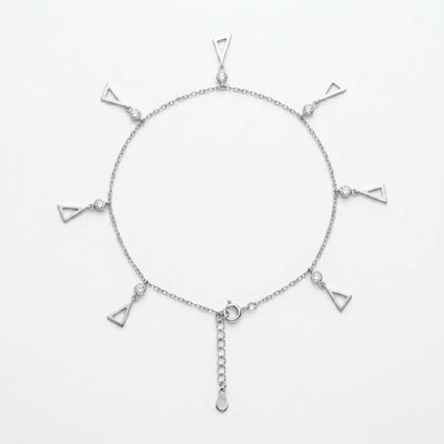 Geometric Triangle Charm Statement Anklet
