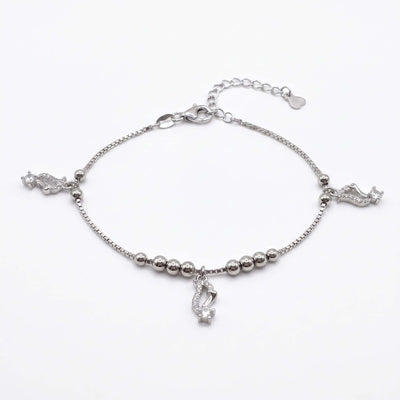 Ocean Whisper Seahorse Charm Anklet