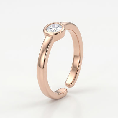 Rose Gold Minimalist Bezel Solitaire Toe Rings