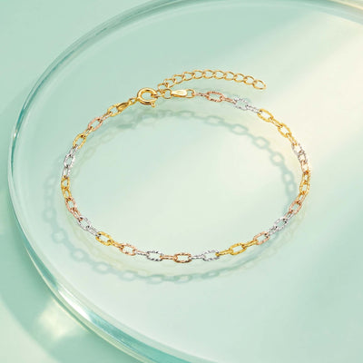Minimalist Gold Paperclip Chain Anklet for Women