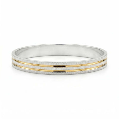Gold-Core Triple-Channeled Textured Kada