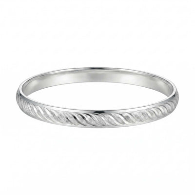 Engraved Serpent-Scale Silver Kada
