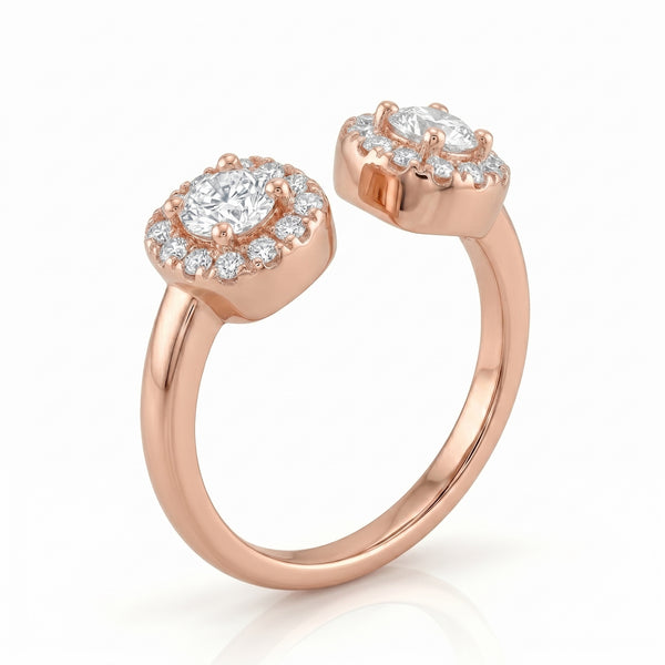 Petal Bloom Rose Gold Solitaire Toe Rings