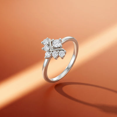 92.5 Fine Silver Minimalist Triple Zirconia Stackable Ring