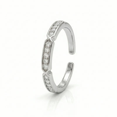 Segmented Stellar Pavé Toe Rings