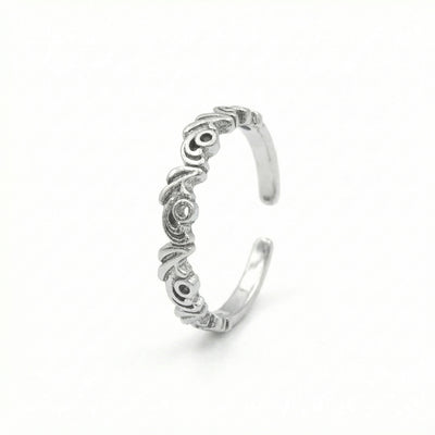 Artisan Scrollwork Oxidized Toe Rings