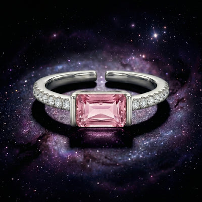 Rose Quartz Elegance Pavé Toe Rings