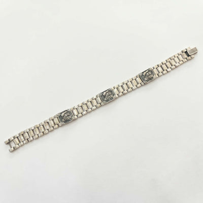 "Jai Shree Ram" Engraved Silver Link Bracelet