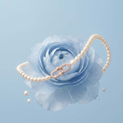 Elegant Pearl Chain Rose Gold Beaded Link Anklet for Women