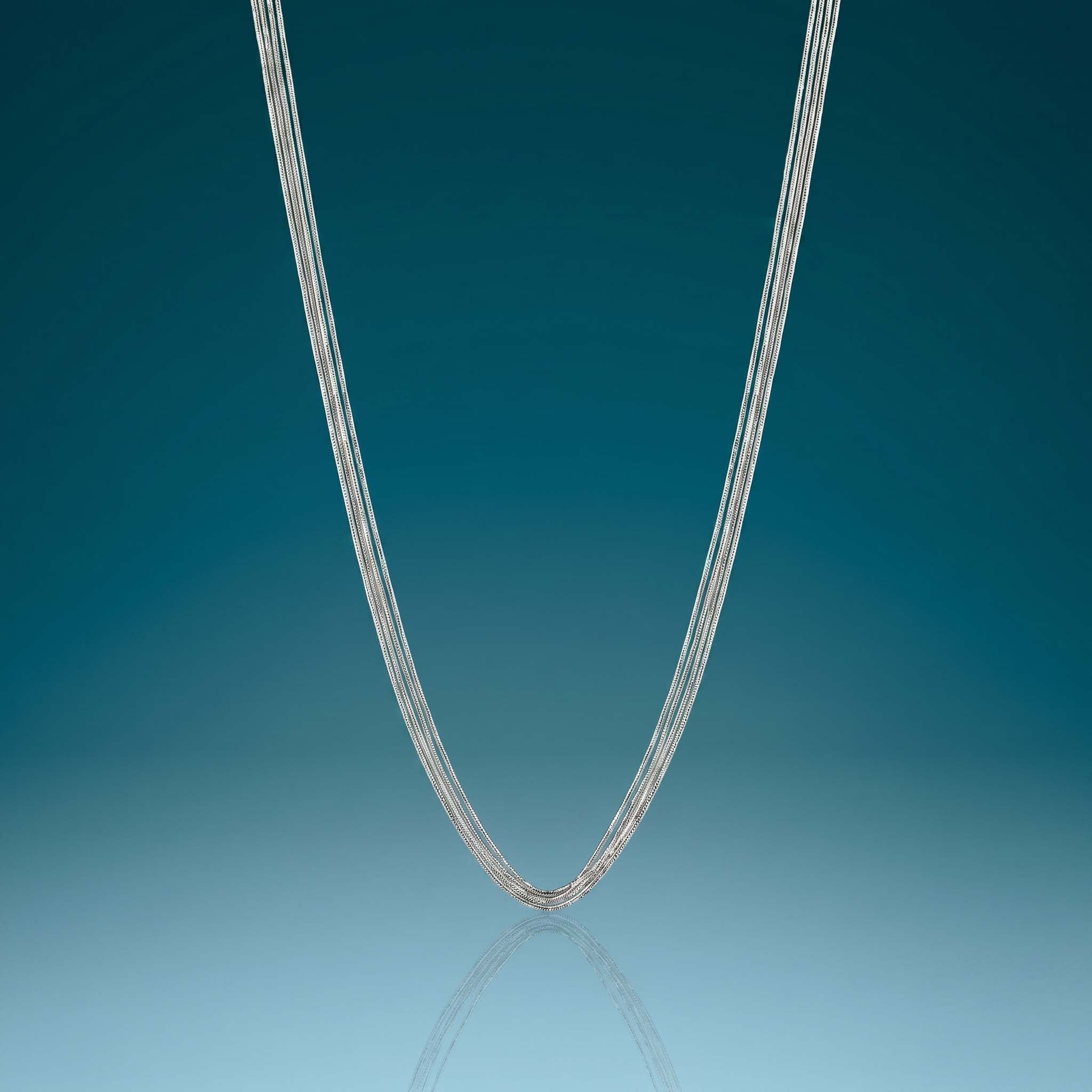 925 Fine Silver Multi Strand Snake Chain Necklace for Women Layered Minimalist Necklace - Flâneur Global® | FG | 925 Fine Silver Jewelry & Accessories