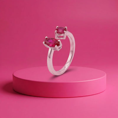 Crimson Marquise Duo Toe Rings