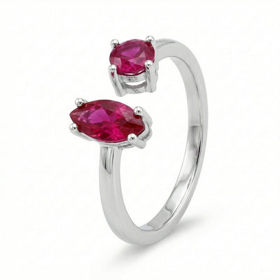 Crimson Marquise Duo Toe Rings